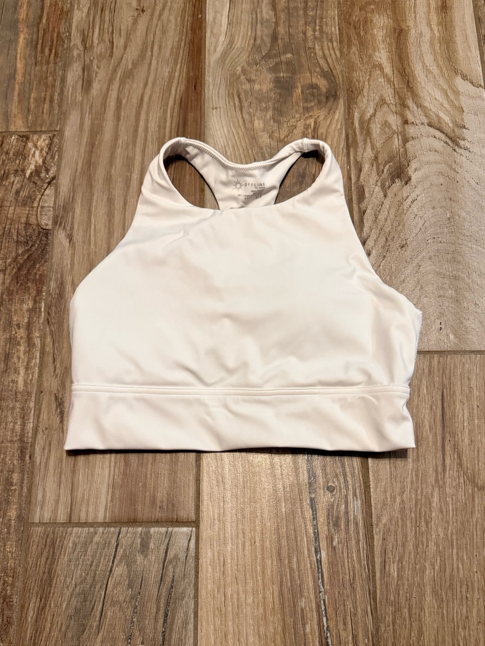 OFFLINE By Aerie White Goals High Neck Sports Bra